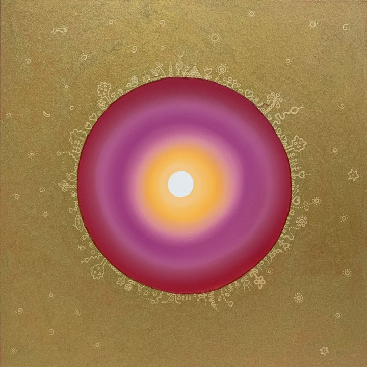 Starseed Gaia - Oil and amber on canvas