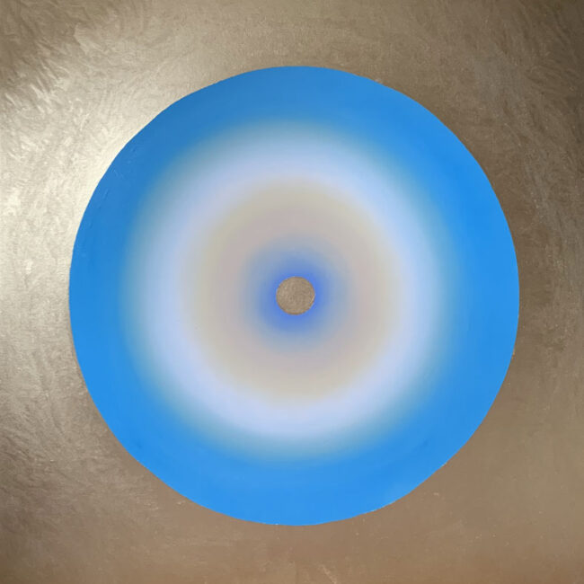 The Gong Of The Sirius, Oil, amber, gold on canvas - 120 x 120 cm ©2024